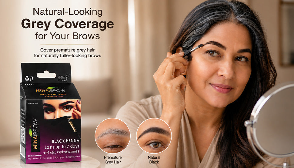 Eyebrow Colour for Grey Hair Coverage: How Henna Tints Hide White Brow Hairs