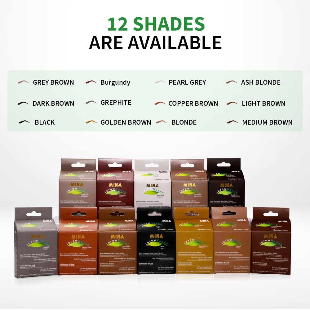 12 shades minabrow henna professional starter kit
