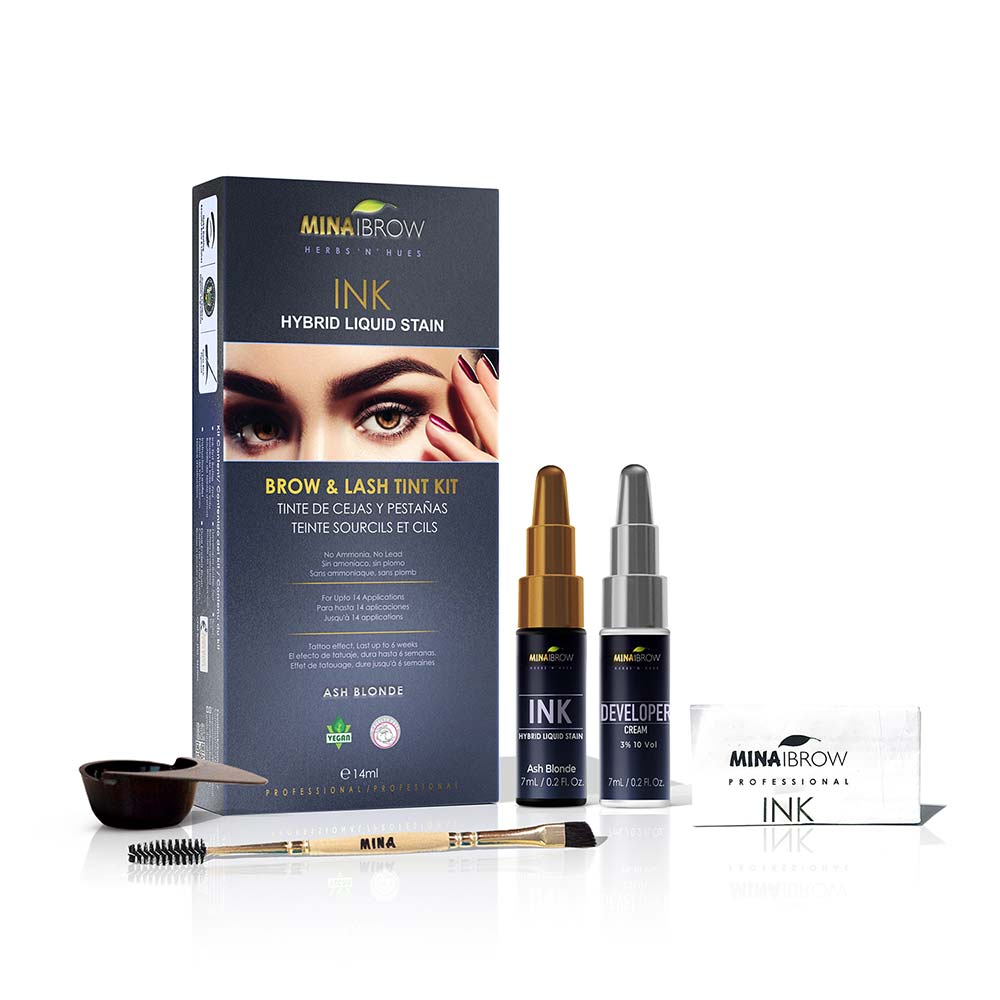 Ash Blonde Hybrid Liquid Stain, Brow & Lash Tint Kit