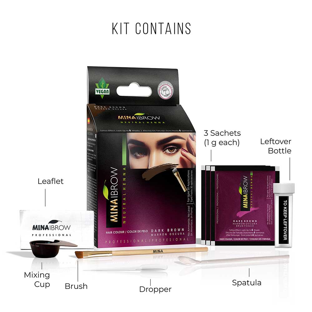 Dark Brown Brow Henna Regular Tint Kit