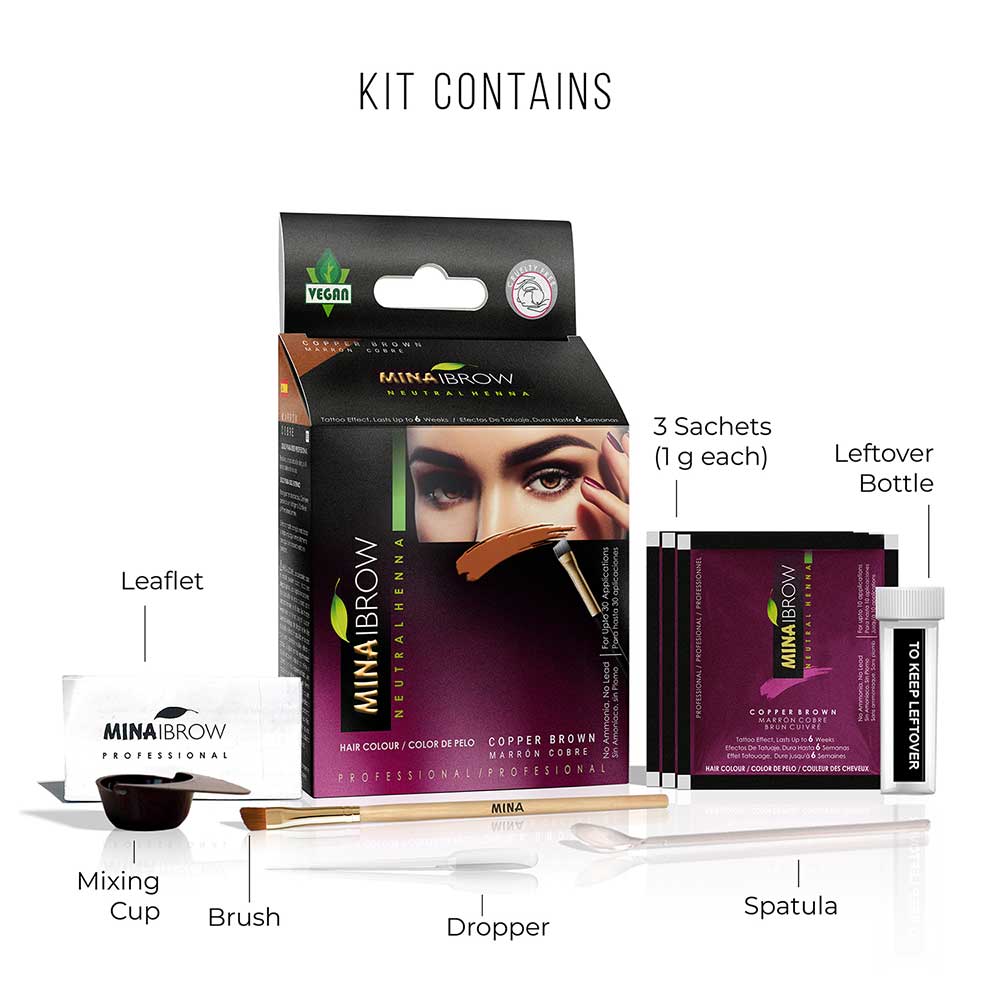 Copper Brown Brow Henna Regular Tint Kit