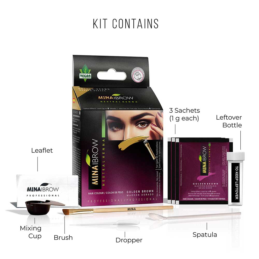 Golden Brown Brow Henna Regular Tint Kit