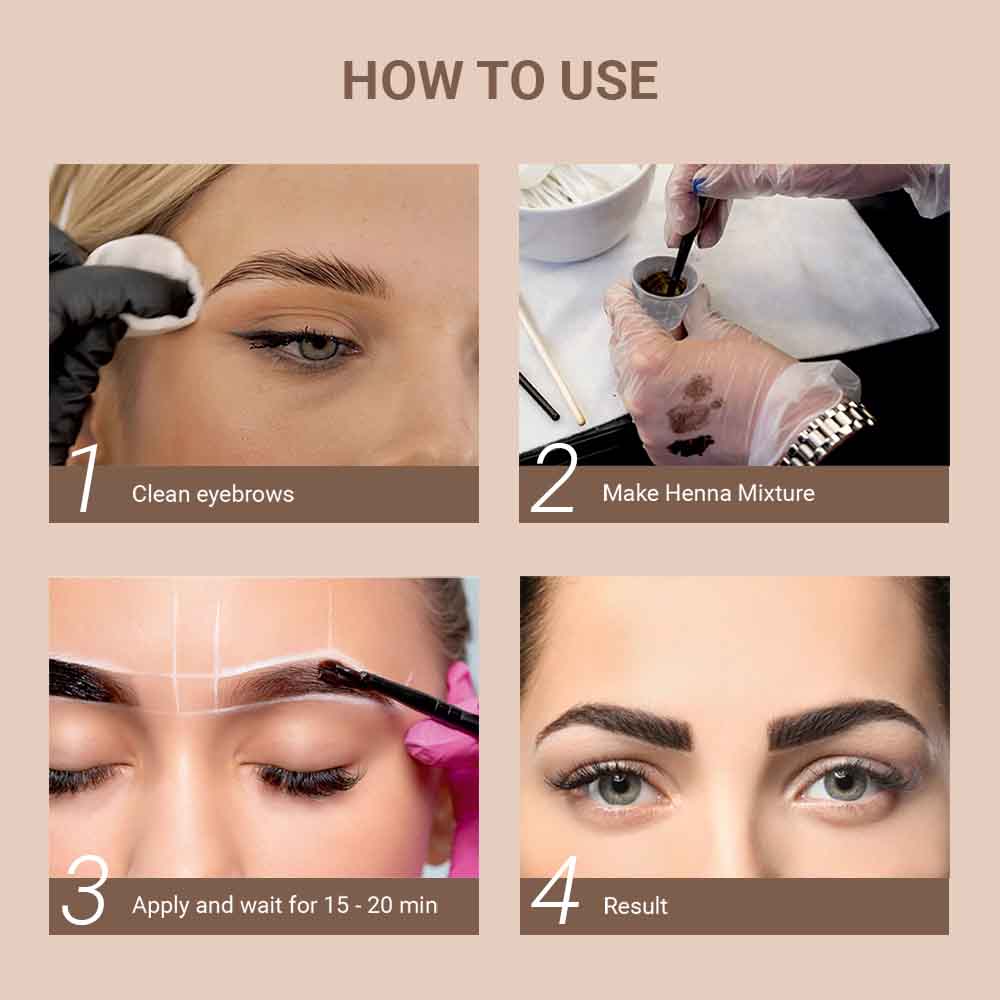 Brow Henna Black Regular Kit - how to use