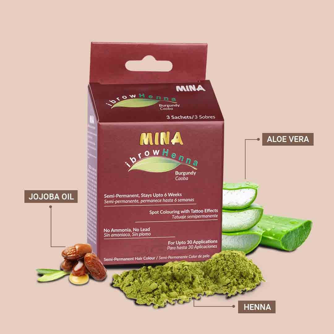 Brow Henna Burgundy Regular Kit - ingredients