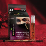 Mina Ibrow Dark Brown Henna Colour, Nourishing Oil, and Mascara Brush Combo