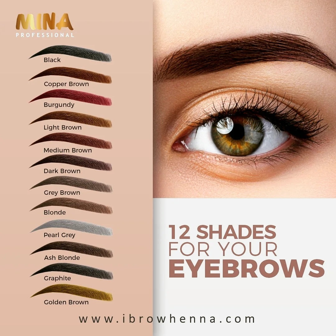 12 shades minabrow henna for your eyebrows