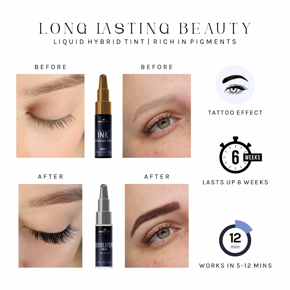 Chestnut Brown Hybrid Liquid Stain, Brow & Lash Tint Kit